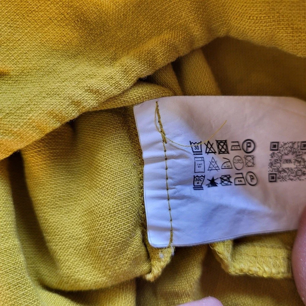 Zara Womens S Mustard Yellow V-Neck Dolman Sleeve Oversized Shift Midi Dress